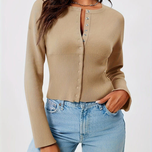 Slim Fit Ribbed Knit Crop Sweater